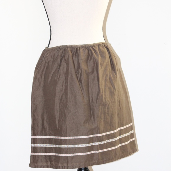 J.Crew, elastic waistband brown light weight summer skirt .... - Picture 2 of 5